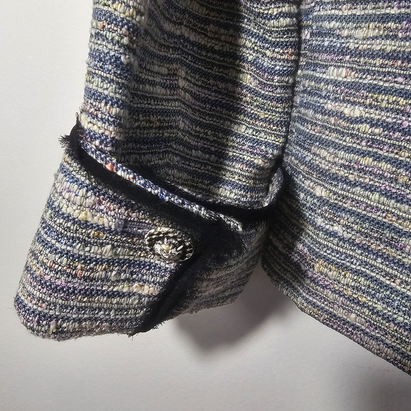 Anthropologie Coquille Jacket Tweed Woven Size 6 Blazer with funky buttons - Picture 14 of 14